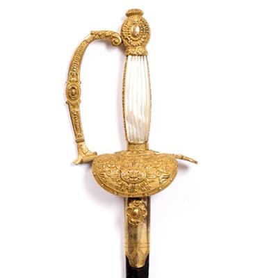 Lot 146 - A 19TH CENTURY CONTINENTAL ORNATE COURT SWORD