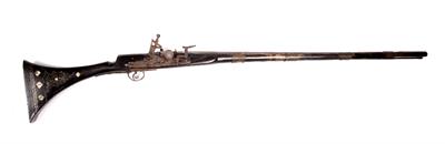 Lot 150 - AN ANTIQUE AFGHAN FLINTLOCK RIFLE