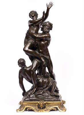 Lot 174 - A 18TH CENTURY FRENCH BRONZE FIGURE GROUP AFTER BERNINI