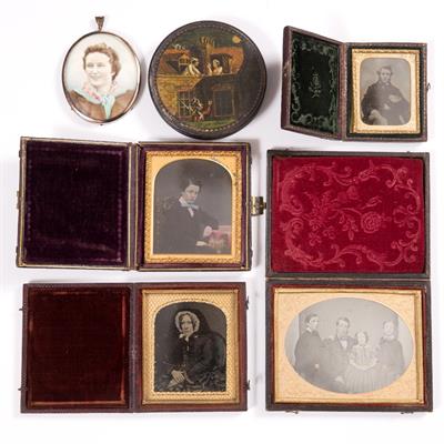 Lot 225 - A COLLECTION OF FOUR VICTORIAN AMBROTYPE PHOTOGRAPHS