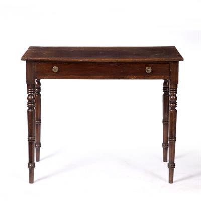 Lot 228 - A 19TH CENTURY MAHOGANY RECTANGULAR SIDE TABLE