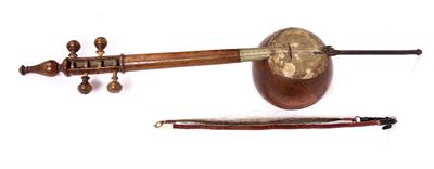 Lot 264 - AN OLD MIDDLE EASTERN SPIKE FIDDLE