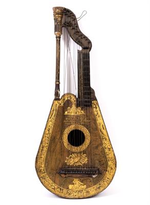 Lot 278 - AN EARLY 19TH CENTURY HARP LUTE