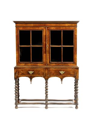 Lot 35 - AN 18TH CENTURY STYLE WALNUT CUPBOARD ON STAND