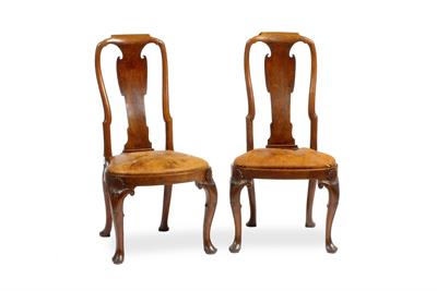 Lot 39 - A PAIR OF GEORGE II WALNUT SIDE CHAIRS