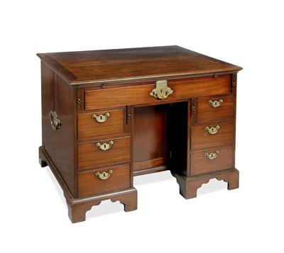 Lot 57 - A GEORGE III MAHOGANY PARTNERS DESK