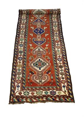 Lot 65 - AN ANTIQUE BRICK GROUND WEST PERSIAN VILLAGE RUNNER