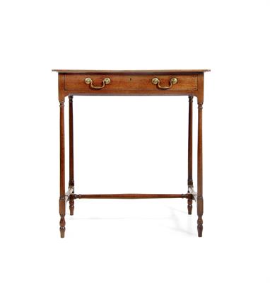 Lot 119 - A GEORGE III MAHOGANY SIDE TABLE with single frieze drawer