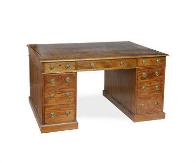 Lot 165 - A GEORGE III MAHOGANY PARTNERS DESK