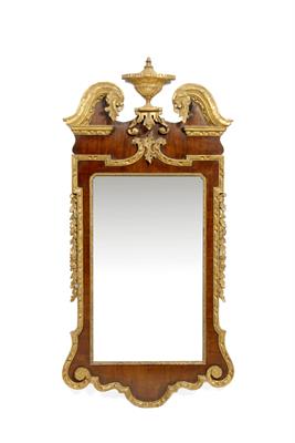 Lot 183 - A GEORGE II WALNUT PARCEL GILT PIER GLASS c.1730