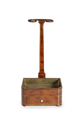 Lot 223 - A LATE GEORGIAN MAHOGANY CHURCH WARDEN PIPE STAND with boxwood stringing