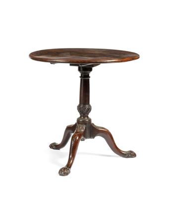 Lot 226 - A GEORGE III MAHOGANY CIRCULAR TILT TOP OCCASIONAL TABLE