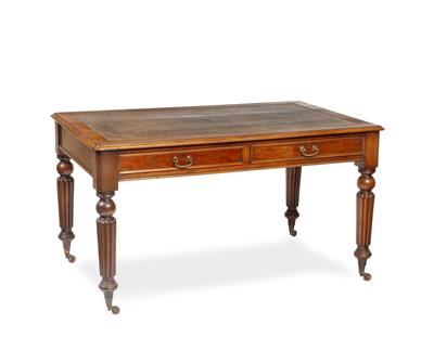 Lot 251 - A WILLIAM IV MAHOGANY LIBRARY TABLE with leather inset top