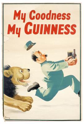 Lot 366 - A GUINNESS ADVERTISING POSTER by John Gilroy (1898 - 1985) 'My Goodness