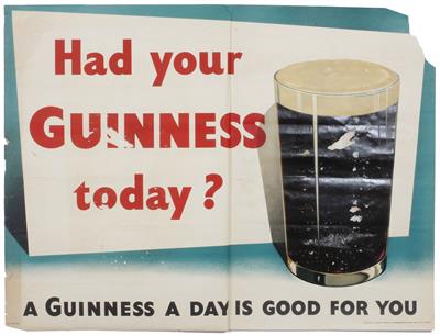 Lot 371 - A GUINNESS ADVERTISING POSTER 'Had Your Guinness Today?'