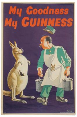 Lot 375 - A GUINNESS ADVERTISING POSTER by John Gilroy (1898 - 1985) 'My Goodness