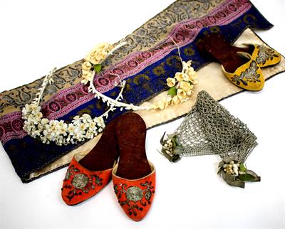 Lot 423 - TWO EDWARDIAN WEDDING TIARAS DECORATED WITH WAX FLOWERS