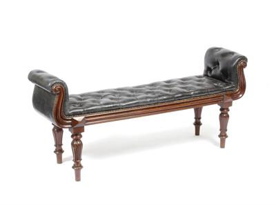 Lot 520 - A WILLIAM IV MAHOGANY WINDOW SEAT with scroll ends