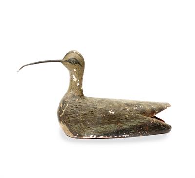 Lot 531 - A 19TH CENTURY FRENCH PAINTED PINE DECOY WADING BIRD