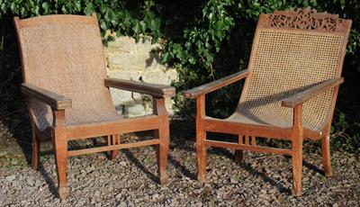 Lot 626 - TWO SIMILAR TEAK PLANTSMAN CHAIRS