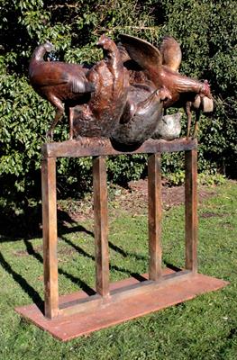 Lot 646 - GERALDINE KNIGHT (1933-2008) 'PERCHING ORDER' bronze