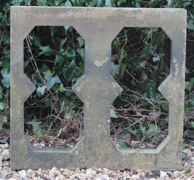 Lot 656 - A 19TH CENTURY SMALL YORKSTONE CARVED DOUBLE WINDOW 60cm wide x 56cm high