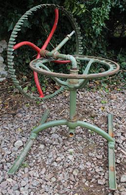 Lot 717 - A GREEN AND RED PAINTED VICTORIAN AND CAST IRON PATENTED 'PLUVIETTE' LAWN SPRINKLER by L. L. & Co. 7