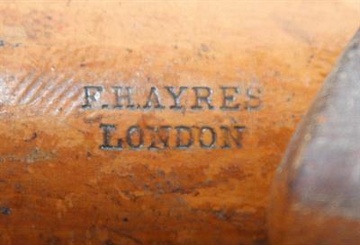 Lot 719 - AN OLD CROQUET SET on a hardwood stand with four mallets