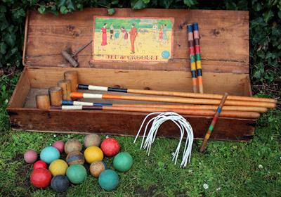 Lot 756 - AN OLD FRENCH CROQUET OR 'JEU D' CROQUET' by L Page & Company