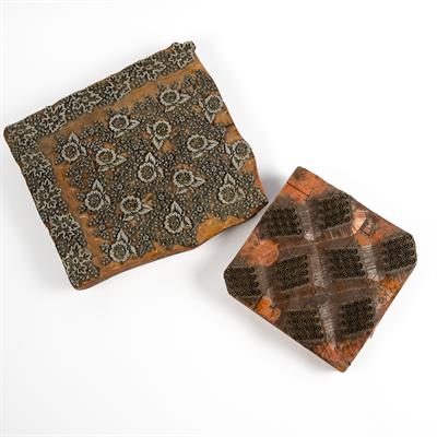 Lot 132 - Two wooden textile printing blocks