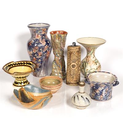 Lot 323 - A collection of studio pottery