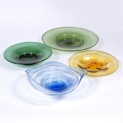 Lot 398 - Three large glass bowls