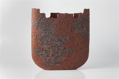 Lot 8 - Geoffrey Eastop (British, 1921-2014)
'Wall Pot', circa 1998
hand-built stoneware, sprayed, sponged