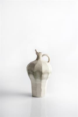 Lot 21 - Geoffrey Eastop (British, 1921-2014)
Jug, circa 1985
thrown and cut porcelain 
painted potter's