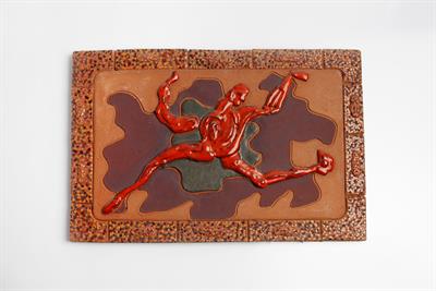 Lot 32 - Geoffrey Eastop (British, 1921-2014)
'The Running Man' wall plaque, circa 1985
25cm x 38cm