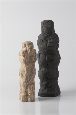 Lot 36 - Geoffrey Eastop (British, 1921-2014)
Two standing forms, 2003
hand built, one in black and the other