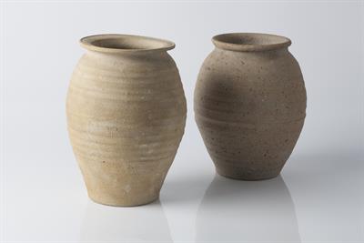 Lot 73 - Katherine Pleydell-Bouverie (British, 1895-1985)
Two vases
each impressed pottery seals
20cm and 18