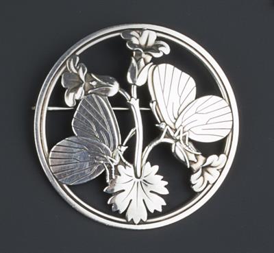 Lot 236 - Arno Malinowski (1899-1976) for Georg Jensen
'Moonlight Butterflies' silver brooch
numbered