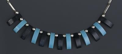 Lot 241 - Jakob Bengel (attributed to) 
Art Deco collar necklace, German, circa 1930
chromium-plated metal