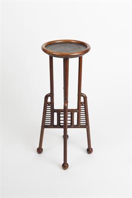 Lot 303 - Secessionist Movement
Bentwood plant stand, in the manner of Josef Hoffmann
on ball feet, with metal