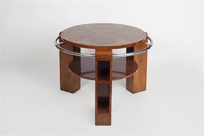 Lot 330 - Adnet of Paris (attributed to)
Art Deco walnut coffee table, circa 1932
circular, on two tiers, with