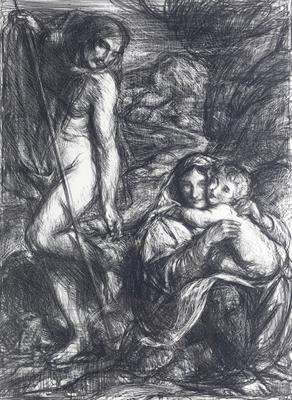 Lot 373 - Charles Haslewood Shannon (British, 1863-1937)
John the Baptist, Mother and Child
signed in pencil