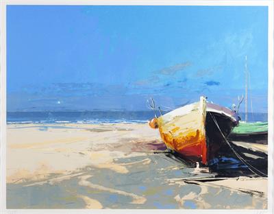 Lot 400 - Donald Hamilton Fraser (British, 1929-2009)
Fishing boat
17/295, signed and numbered in pencil (in