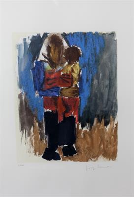 Lot 411 - Josef Herman (British, 1911-2000)
Standing Mother and Child
43/150, signed and numbered in pencil