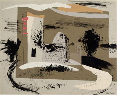 Lot 436 - ‡John Piper (British, 1903-1992)
Knowlton, Dorset, 1938
signed in pencil (lower right)
ink and