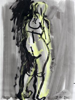 Lot 454 - ‡John Piper (British, 1903-1992)
Nude, 1971
signed and dated '13 IV 71' (lower right)
watercolour