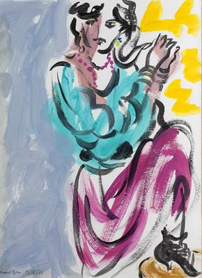 Lot 471 - Edward Piper (British, 1938-1990)
Lady, 1986
signed and dated in pen (lower left)
mixed media
49