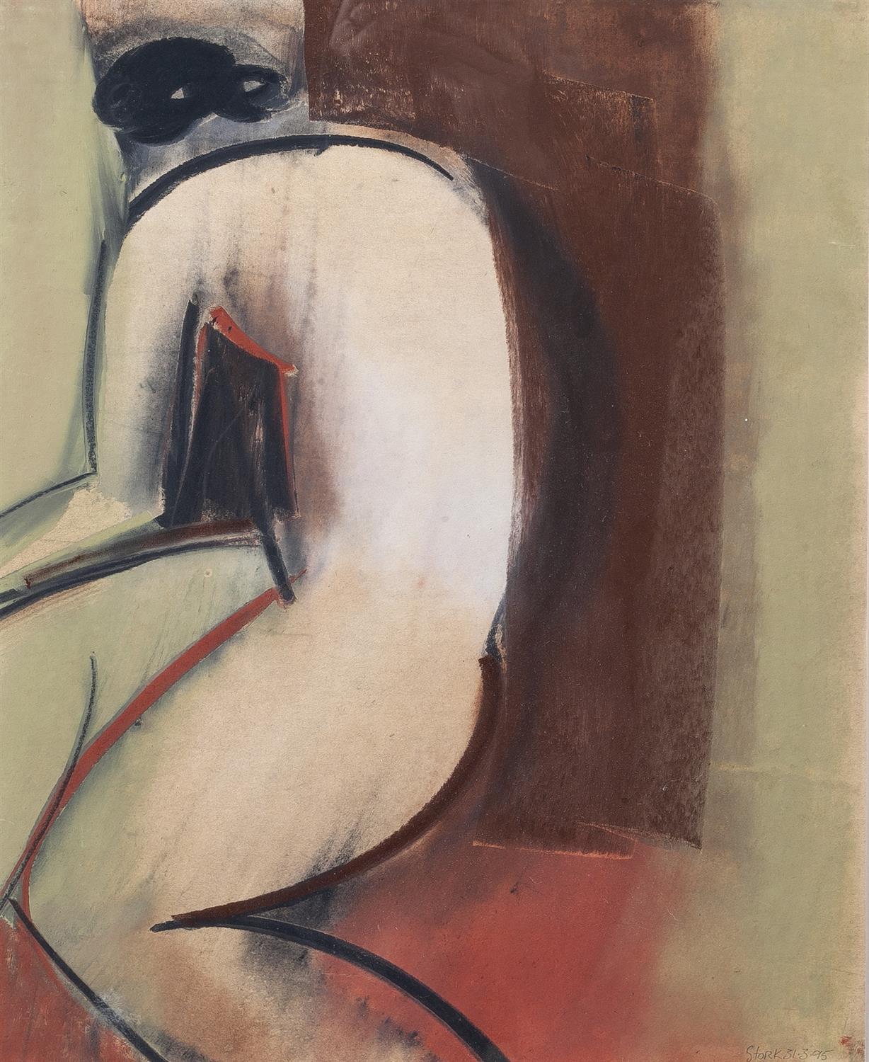 Lot 499 - Mary Stork (British, 1938-2007)
Courage, 1995
signed and dated (lower right)
mixed media
51cm x 37cm