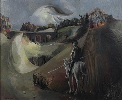 Lot 542 - ‡Michael Ayrton (British, 1920-1992)
El Desdichado, 1944
signed and dated (lower left)
oils on