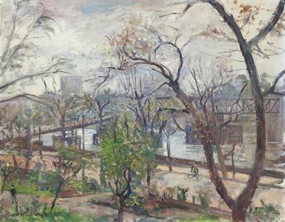 Lot 543 - Rupert Shephard (British, 1909-1992)
Battersea Park, London, 1947
signed and dated (lower left)
oils